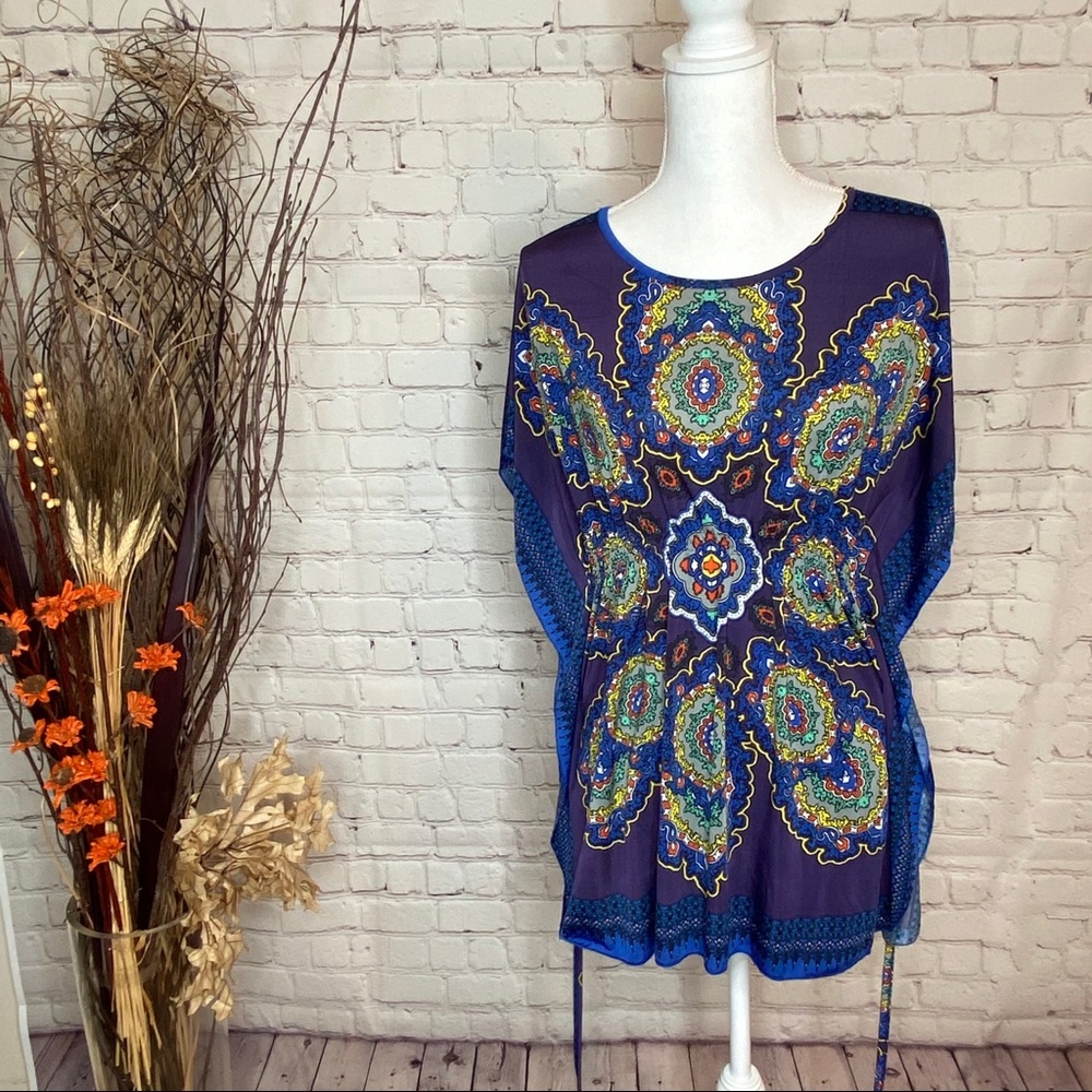 INDIA BOUTIQUE BLUE MULTICOLORS TUNIC